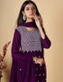 stylish purple georgette designer party wear readymade salwar suit with purple georgette pr-prt19219 Close-up View